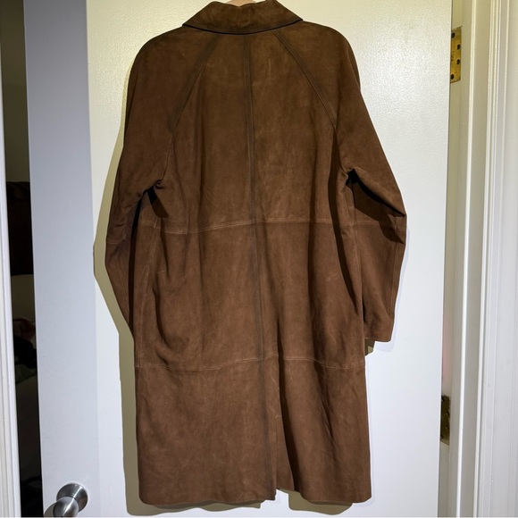 Massimo Dutti Brown Suede Trench Coat Size Small - Picture 10 of 14